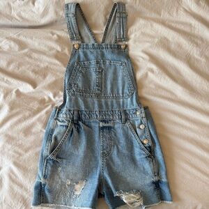 Topshop Moto Light Blue Denim Overalls